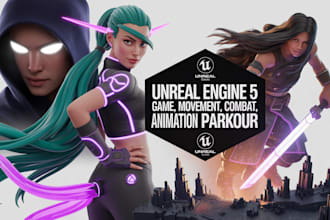 develop unreal engine game, level, ai, new feature, combat, animation, mvp, map