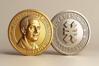 sculpt 3d coin model, crypto coin, nft coin, cnc coin, emergency coin, 3d coin