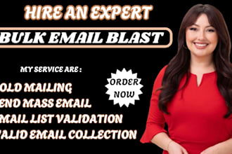 send 25k bulk email blast, send mass cold emails with no spam inbox