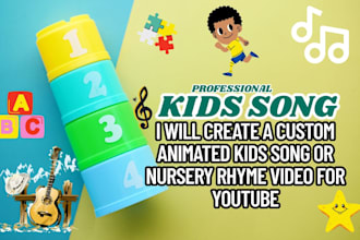 create custom animated kids song or nursery rhyme video voice over for youtube