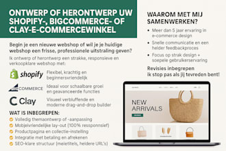 ontwerp shopify website ontwerp, herontwerp shopify bigcommerce clay com