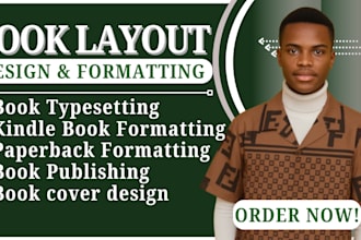 do paperback formatting, book layout design, book typesetting, book cover design