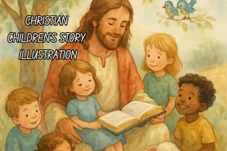 design christain bible 3d illustration  children book and covers