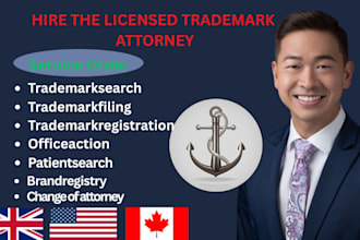 be US licensed trademark attorney for your uspto trademark registration