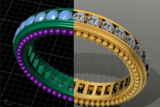 create 3d jewelry cad model, 3d jewelry design, jewelry rendering for prototype