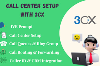 setup 3cx call center with IVR, sip trunk, did number, caller id