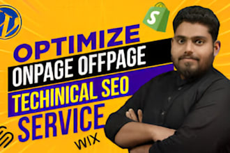 optimize onpage and technical SEO for wordpress, shopify, wix, squarespac