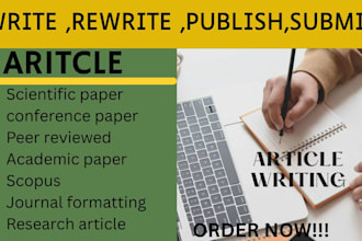 write peer reviewed edit and publish scientific article, conference paper