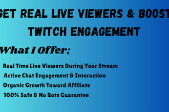 boost twitch live viewers for more engagement and real time exposure
