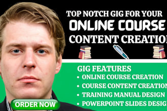 dev online course content course creation course curriculum training manual ppt