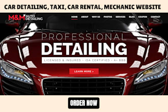 car detailing, auto detailing, mechanic website, car rental website