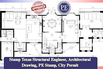 do stamp texas structural engineer, architectural drawing pe stamp, city permit