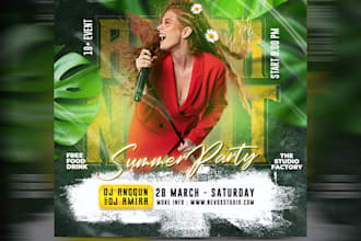 modern dj, music, bar flyer design, night club, birthday party poster