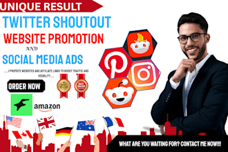 website promotion, amazon blog etsy twitter shoutout share link to 200m USA UK