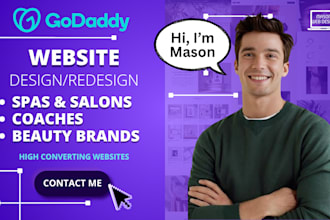 design spa, salon, life coach website on godaddy with mobile friendly seo
