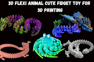 sculpt printable 3d articulated model flexi model bjd pets toys stl file