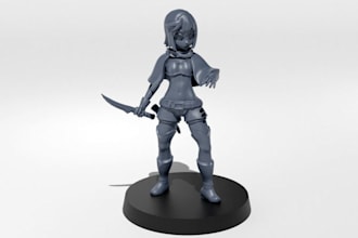 design 3d dnd miniature,print tabletop game character, 3d wargaming model, stl