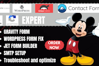 create, fix gravity form, wordpress contact form 7 ninja form mailchimp, wpforms