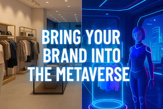 design 3d metaverse or virtual showroom environment design