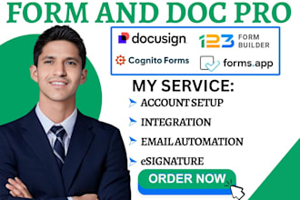 create 123 form cognito docusign form app online form integration automation