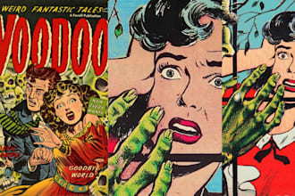 draw vintage comic vintage poster retro comic horror comic and horror poster