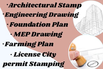 stamp architectural drafting foundation framing plan engineering drawing carport