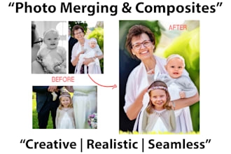 merge multiple photos into a creative professional composite