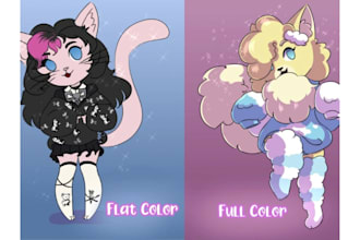 draw your oc furry art, fursona, anthro feral sfw in chibi style