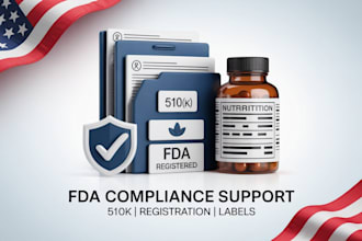 provide fda consultation, registration, 510k, supplement label and dossier