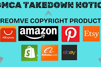 remove copyright listing products aliexpress alibaba ebay etsy amazon walmart