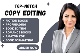 do your fiction book copy editing, proofreading, formatting for amazon kdp