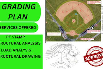 provide site plan design, grading plan, drainage plan services using autocad
