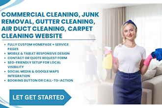 design commercial cleaning website junk gutter air duct carpet cleaning website
