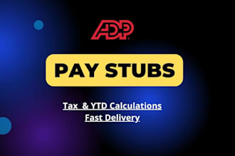 create adp paystub, check stubs, pay stubs, w2, 1099, and 1040 quickly