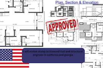 review stamp as licensed civil and structural engineer in california and georgia