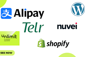 integrate unlimit, alipay, nuvei, telr, or webpays payment gateway