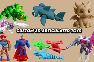 model custom 3d articulated toy, flexi toy, 3d bjd, fidget toy model 3d printing