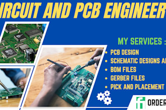 design pcb circuits, create pcb schematic, fabrication gerber and bom