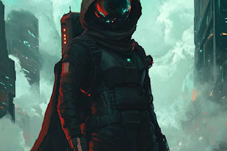 create sci fi illustration, sci fi art, sci game character