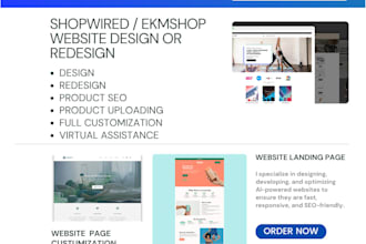 build design or redesign shopwired shift4shop ekmshop ecommerce website store