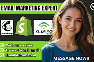 build klaviyo mailchimp omnisend flows and sales funnels for shopify ecommerce