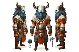 model and rig stylized 3d low poly characters for games and animation in blender