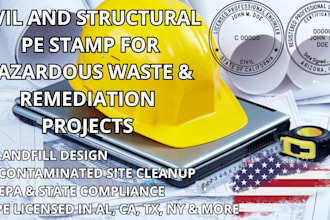 deliver pe stamp for hazardous waste and environmental remediation