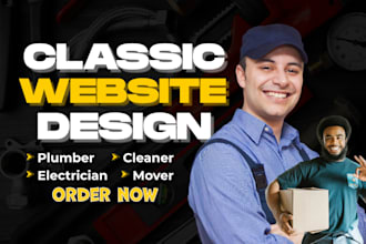 build cleaner, plumber, mover, electrician classic website for small business