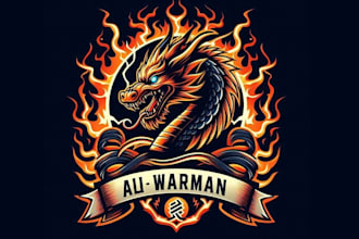 design high quality dragon mascot logo with free source file