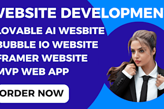 do custom bubble io website, lovable ai, mvp web app, framer website, saas mvp