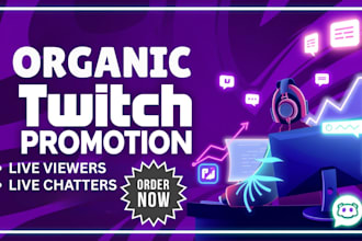 do twitch  promotion to get twitch live viewers and get partnered or affiliated