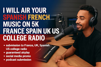 air your spanish french music on 5k france spain UK US college radio
