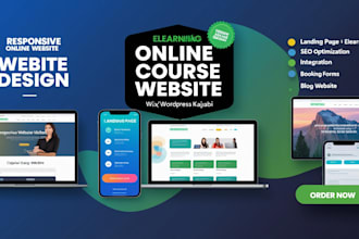 elearning education website online tutor website teachable kajabi website design