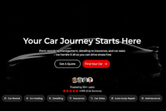 create automotive, car dealership, auto detailing booking, car rental website
